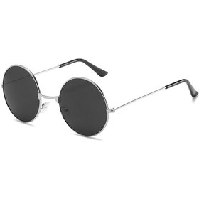 Resim Hombey Gri Lensli Gümüş Çerçeveli Retro Dairesel Güneş Gözlüğü - Erkek Kadın Unisex - Renkli Yansımalı Nikah Arkadaşı Gözlüğü Altın 