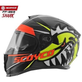 Resim Scoyco 869 Shark Full Face Ece Onaylı Vizörlü Motosiklet Kaskı 