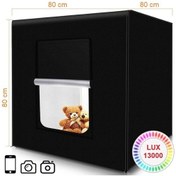 Resim Kenly Profesyonel Stüdyo Led Işıklı Ürün Fotoğraf Çekim Çadırı 80 x 80 CM 