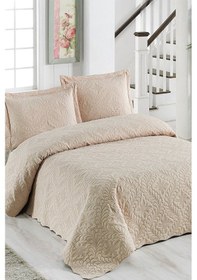 Resim Ivy Cappuccino Çift Kişilik Microfiber Kapitone Yatak Örtüsü 