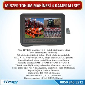 Resim Mibzer Havalı Tohum Makinesi 4 Kameralı 7 Inç Monitörlü Araç Seti 
