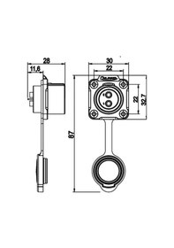 Resim LP-20-J07SX-03-401 7-Pin Su Geçirmez Konnektör - Dişi 