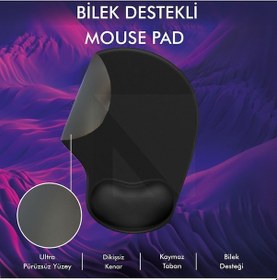 Resim MP01 - Siyah Elips Bilek Destekli Konforlu Kaymaz Taban 