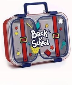 Resim 700 ML İki Bölme Paslanmaz Çelik Bento Lunch Box Yeni Nesil Sefer Tası Metal Kaşık Hediyeli FF7155 