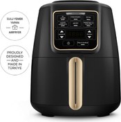 Resim Karaca Air Pro Cook XL 2 in 1 Konuşan Airfryer Black Mineral Gold 4 Kişilik 