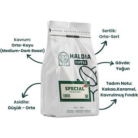 Resim Haldia Coffee Special Filtre Kahve Blend 250gr. Orta- Koyu Kavrum Yoğun Gövde, Yoğun Tat Mokapot 