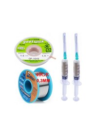 Resim Flux Lehim Toplama,lehim Emme Fitili 1,5mm Ve Lehim Teli Mechanic 63sn/37pb 40gr 03mm 4in1st01 