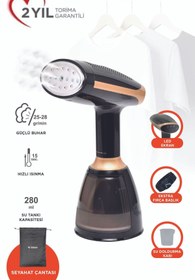 Resim teknotrust 50 Hz / 60 Hz KY-003 Siyah Taşınabilir Seyahat Boy Dikey Buharlı Ütü 220 - 240 V 0-1 L C / F 0-100 