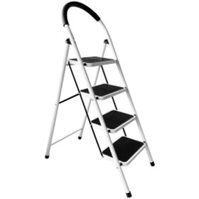 Resim 4 Basamaklı Katlanır Merdiven Kaymaz Geniş Basamaklı Ev & Mutfak Tipi 150 Kg Kapasite Emniyetli 1 Adet 