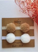 Resim KUZEY STORE 2li Ponponlu Bebek Bandana Seti 