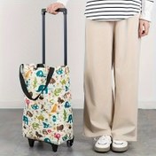 Resim 20L Ağır Hizmet Katlanabilir Alışveriş Arabası Tekerlek ve Kolu ile - Katlanabilir Market Arabası, Oxford Kumaş, Seyahat, Ev, Ofis, Depo için Taşınabilir Rulo Araba - Alan Tasarrufu Tasarımı, Ev Kullanımı Arabası, Zarif Araba, Sağlam Çerçeve Arabası, Tekerlekli Alışveriş Arabası / Araba, Market Arabası, Tekerlekli Alışveriş Çantası, Mal İçin Tekerlekli Çanta 