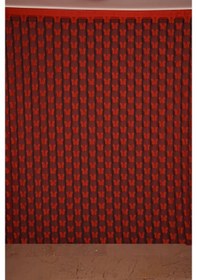 Resim Kelebek Birleşik Model Kırmızı Renk Hazır Ip Perde 300x270 