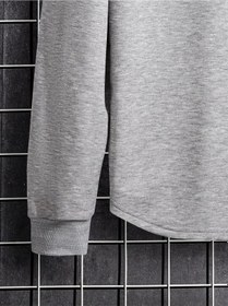 Resim Unisex Oversize Eşofman Takımı Bisiklet Yaka Sweatshirt Gri 
