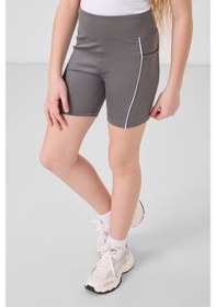 Resim Tommylife Koyu Gri Esnek Standart Fit Basic Performans Kız Çocuk Tayt - 75189 Koyu Gri 