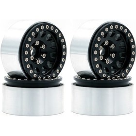 Resim Lemestar 1/10 Simülasyon Tırmanma Araçları İçin 1.9" Metal Kilitleme Topu Jantları Siyah B Tipi - Trx4, Axial Scx10, 90046, Scx10 Iıı Uyumlu 4 Adet 