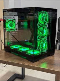 Resim alltech Gametech Anime Karakterli 7 RGB Fanlı Akvaryum Kasa Siyah 