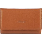 Resim Karalı Deri Deri Unisex Portföy Cüzdanı Taba BC013-03 