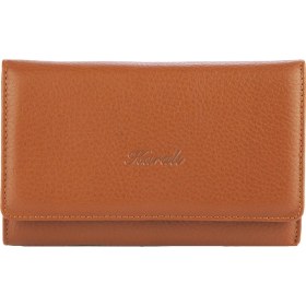 Resim Karalı Deri Deri Unisex Portföy Cüzdanı Taba BC013-03 
