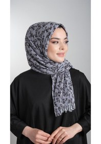 Resim Hürrem Bone Gri Pratik Hazır Geçmeli Tesettür Eşarp Kesik Elyaf Piliseli Çiçe (553630026) Gri 