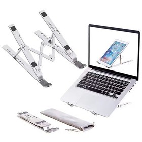 Resim Macbook Laptop Bilgisayar Standı Notebook Özel Yükseltici Stand Tablet Tutucu Ayarlı Metal Metal Stand-970 