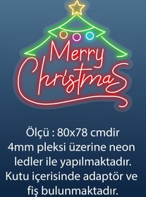 Resim Masal Merry Christmas Neon yılbaşı ağacı 