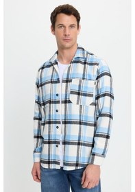 Resim Tudors Erkek Regular Fit Klasik Kesim Çift Cepli Kışlık Oduncu Kareli Gömlek-39325 Çok Renkli 
