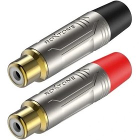 Resim Roxtone RX-J808 Rca Dişi Jak Metal Kırmızı-Siyah 2ADET 
