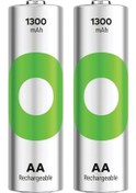 Resim Gp Recyko 1300 Mah Ni-mh 1.2 Volt Aa Kalem Şarjlı Pil 2'li Paket Gp130aahce-2eb2 Gprhc132e000 