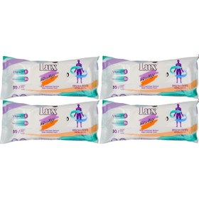 Resim Lüx Hasta Vücut Temizleme Islak Mendil Havlu 50 Yaprak Xl (4 Lü S 