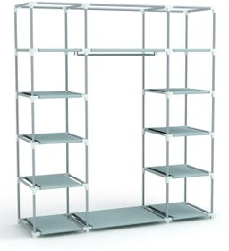 Resim PORMET Çelik Profilli Lacivert Renk Bez Dolap, Kumaş Gardırop 