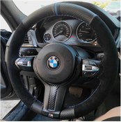 Resim gürder Bmw F30 Alcantra Karbon Mavi Yüzüklü Mavi Dikişli (simit Kısmına Dikilir) 