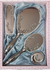 Resim Ceyyiz Saraylı Silver Sarmaşık Ayna Fırça Tuvalet Tkm 101 