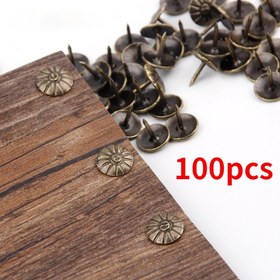 Resim 100 adet Antik Altın Kaplama Dekoratif Çivi Takozları Takı Hediye Kutusu Masa Raptiyeleri Mobilya Donanımı Ahşap İşleme Aracı 11X16mm 
