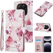 Resim Redmi Note 14 Pro 5g Mermer Bronzlaştırıcı Dikiş Deri Telefon Kılıfı Gül Altın 