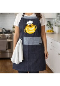 Resim Bk Gift Kişiye Özel İsimli Pamuk Denim Havlu Detaylı Mutfak Önlüğü -7, Aşçı Ve Şef Önlüğü, Ev Hediyesi Kobitmeyencom36591 Bk Gift Renkli 
