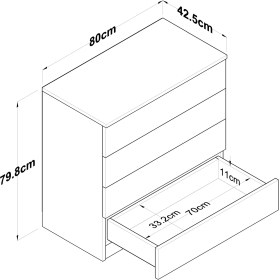Resim Rani BL101 Yatak Odası Takımı 3 Parçalı Takım Genç Odası Takımı Sepet Ceviz - Beyaz 