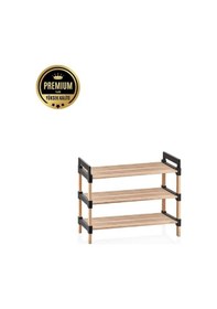 Resim Bienwood Bıe 9000 3 Katlı Doğal Masif Ahşap Ayakkabılık Bambu 