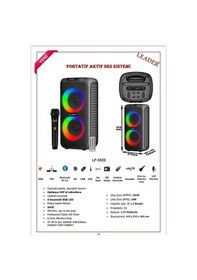 Resim Leader Lp-5020 Portatif Kablosuz Mikrofon Lu Ses Sistemi 