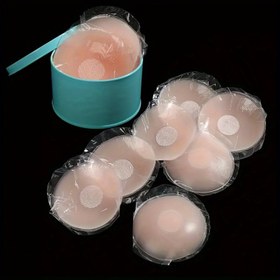 Resim 6 Paket Yeniden Kullanılabilir Silikon Nipel Kapakları - Straplez Görünmez Kendinden Yapışkanlı Pedler, Kadınlar İç Çamaşırı Aksesuarları İçin Uygun, Düz Renk, Tekstil Malzeme Olmayan, Sütyen Pedleri, Kadınlar İç Giyim, Basit Tasarım, Esnek Malzeme 