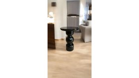 Resim Simillo Home & Living Wood Wooden Ahşap Karpuz Model Tekli Mantar Yan Sehpa Modern Siyah Renk Fiskos 