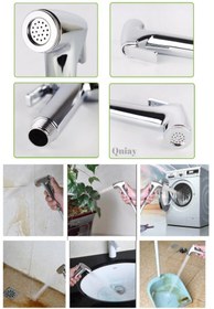 Resim QNİAY Krom Kaplama Taharet Bas Çek Taharet Seti 