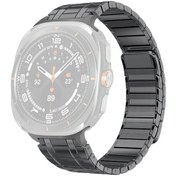Resim Samsung Uyumlu Galaxy Watch Ultra 47mm Watch Band Manyetik Paslanmaz Çelik Yedek Kayış - Kararmış 