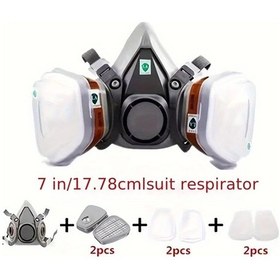Resim Willowhaven 6200 Tam Yüz Gaz Maskesi 2 Ekstra Filtre Ve Maske 6200 7in1 Endüstriyel Toz Koruma 