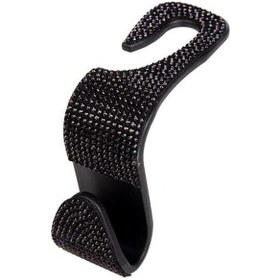 Resim Siyah Zarif Araba Askı Otomatik Açık Pp Tasarım Yarım Taklidi Koltuk Arka Kanca İç Aksesuarlar 