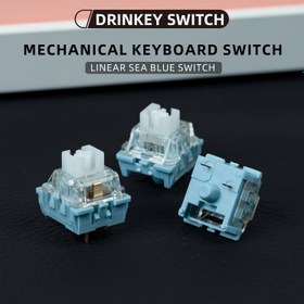 Resim 35 adet Switch Deniz Mavisi Lineer Anahtarlar için DrinKey, 3-Pin, Sıcak Değiştirilebilir - Dayanıklı Plastik, Fabrika Yağlama ile Renkli Mekanik Klavye Yükseltmesi, Sıcak Değiştirilebilir Mekanik Klavye Anahtarları için Uygun 