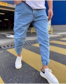 Resim Oliggopol Erkek Paçası Lastikli Boyfriend Jogger Kot Pantolon 