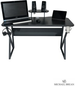 Resim Michael Brean Özel Tasarım Oyuncu Masası 135 Cm Bardaklık Ve Kulaklık Tutucu Hediye 