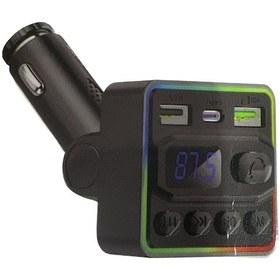 Resim Allison Als-a61 Bluetooth Araç Fm Transmitter Type-c & Çift Usb Şarjlı, Rgb Işıklı Mp3 Çalar 