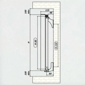 Resim Aeon Kural Alüminyum Panel Radyatör 1750 x 395 8 Dilim Beyaz 
