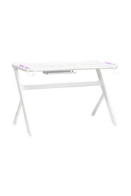 Resim Adore Mobilya Ryze Extreme Karbon Fiber RGB Oyuncu Masası - Beyaz 120x60x76 cm 